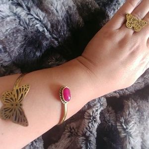 Handmade Egyptian made butterfly bangle & ring